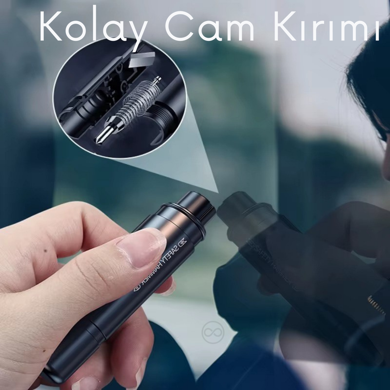 2'si 1 Arada Araç Güvenlik Çekici ve Emniyet Kemeri Kesici
