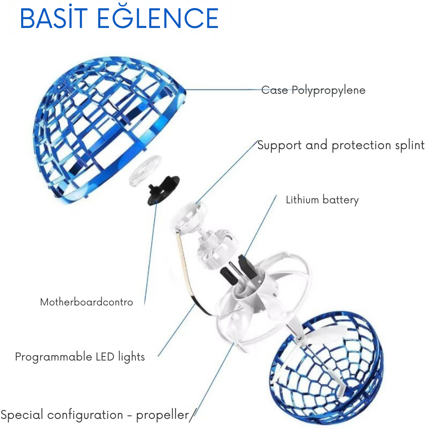 Uçan Işıklı Top – LED Uçan Oyuncak, Çocuklar İçin Mükemmel Hediye